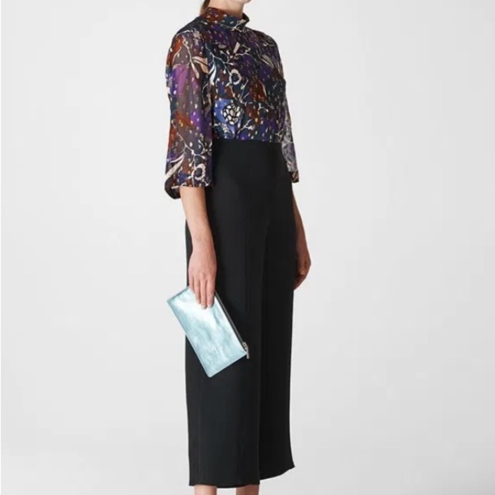 Whistles Purple Floral Metallic Dot Blouse - Picture 9 of 10